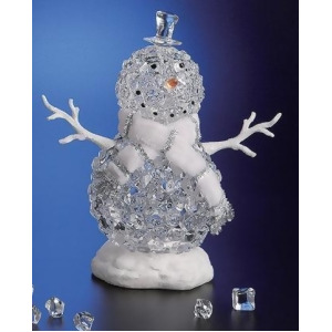 Pack of 2 Icy Crystal Illuminated Christmas Ice Cube Snowman Figures 12.5 - All