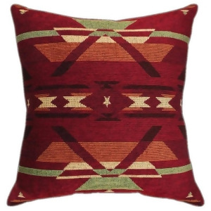23 Ox Blood Tribal Print Square Chenille Throw Pillow - All