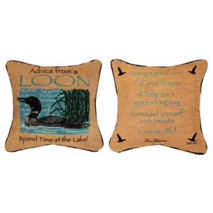 12.5 Advice from a Loon Square Throw Pillow - All
