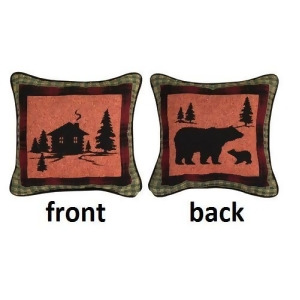 12.5 Rustic Lodge Cabin in the Woods Square Throw Pillow - All