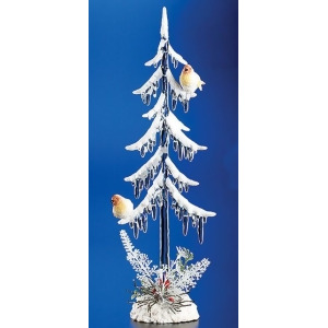 Pack of 4 Icy Crystal Illuminated Christmas Icicle Tree w/ Birds Figurines 11.5 - All