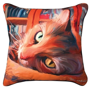 Kitty That Reads Throw Pillow 18 x 18 - All