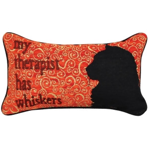17 My Therapist has Whiskers Scrolling Square Throw Pillow - All