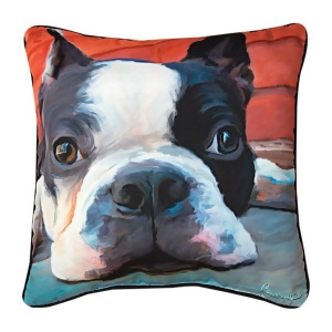 18 Robert McClintock Moxley Boston Terrier Square Throw Pillow - All