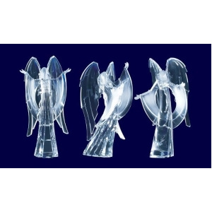 Pack of 6 Icy Crystal Religious Christmas Praising Angel Figurines 9 - All