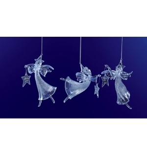 Club Pack of 12 Icy Crystal Christmas Glitter Angel Ornaments 6 - All