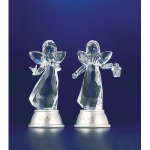 Pack of 8 Icy Crystal Illuminated Peace and Love Angel Girl Figurines 5 - All