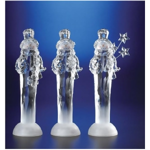 Pack of 6 Icy Crystal Illuminated Christmas Snowmen with Gift Figurines 11.5 - All