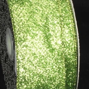 Premium Sparkling Green Wired Glitter Craft Ribbon 2 x 40 Yards - All
