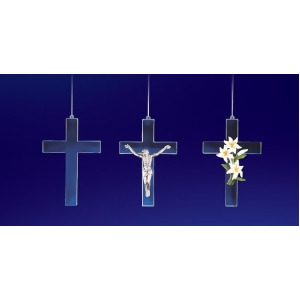 Club Pack of 12 Icy Crystal Decorative Religious Cross Ornaments 4.5 - All