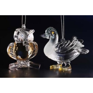 Club Pack of 12 Icy Crystal Decorative Owl and Duck Ornaments 3 - All