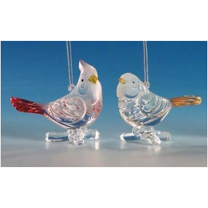 Club Pack of 12 Icy Crystal Decorative Bird Ornaments 3 - All