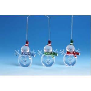 Club Pack of 12 Icy Crystal Christmas Joy Love Noel Snowmen Figurines 4 - All