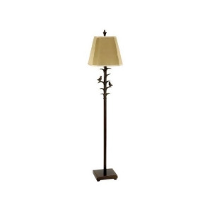 Forest Inspired Black Floor Lamp with Perched Bird Accents - All