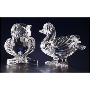 Club Pack of 12 Icy Crystal Decorative Owl and Duck Figurines 3 - All