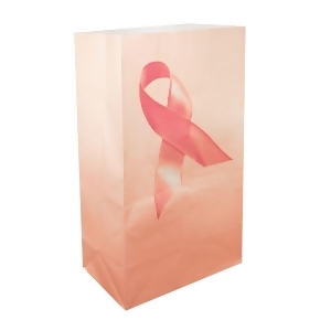 Club Pack of 24 Breast Cancer Foundation Pink Ribbon Design Luminaria Bags 11 - All