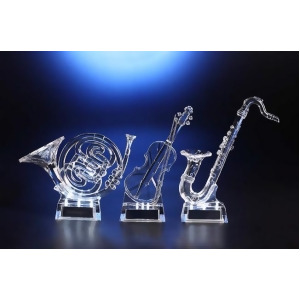 Pack of 6 Icy Crystal Decorative Illuminated Musical Instrument Figurines 9 - All