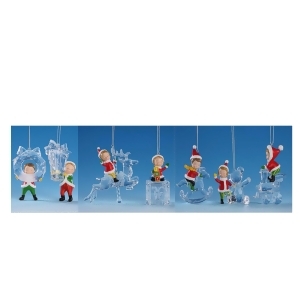 Club Pack of 14 Whimsical Decorative Icy Crystal Christmas Elves Ornaments 3 - All