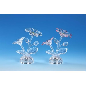 Pack of 8 Icy Crystal Decorative Illuminated Short Flowers Figurines 6 - All