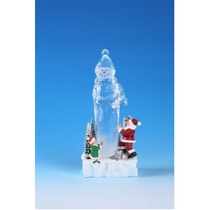 Pack of 4 Icy Crystal Illuminated Christmas Snowman Ice Sculpture Figurines 9 - All