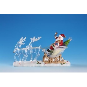 Pack of 2 Icy Crystal Illuminated Santa on Sleigh with Reindeer Figurines 7 - All