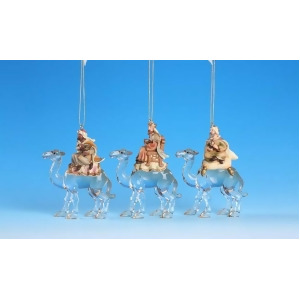 Club Pack of 12 Icy Crystal Religious Three Kings Nativity Ornaments 4.5 - All