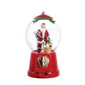 Pack of 2 Icy Crystal Animated Musical Santa Gumball Machine Figurines 10.25 - All