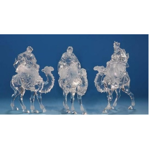 Pack of 6 Icy Crystal Religious Christmas Kings on Camels Nativity Figures 12 - All