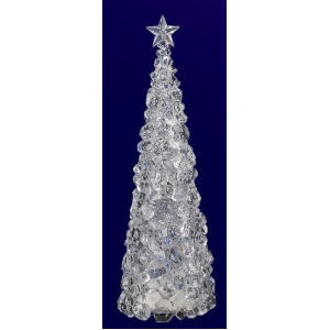 Pack of 2 Icy Crystal Illuminated Ice Cube ChristmasTree Figures 27 - All