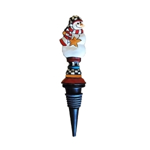Set of 2 Hand Painted Cast Metal Whimsical Snowman Bottle Stoppers 7 - All