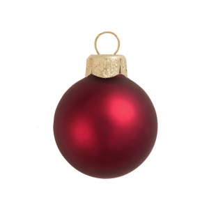 8Ct Matte Bordeaux Red Glass Ball Christmas Ornaments 3.25 80mm - All