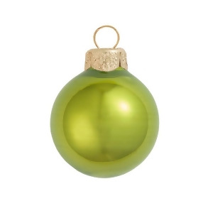 12Ct Pearl Green Kiwi Glass Ball Christmas Ornaments 2.75 70mm - All