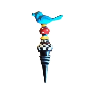 Set of 2 Hand Painted Cast Metal Whimsical Bird Bottle Stoppers 6 - All
