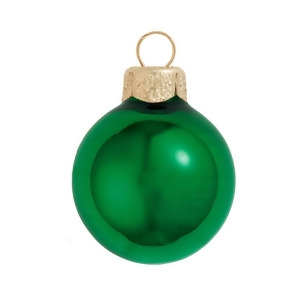 8Ct Shiny Green Xmas Glass Ball Christmas Ornaments 3.25 80mm - All