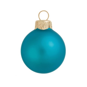 8Ct Matte Turquoise Blue Glass Ball Christmas Ornaments 3.25 80mm - All