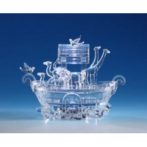 Pack of 2 Icy Crystal Illuminated Religious Noah's Ark Candy Jar 7 - All