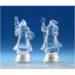 Pack of 8 Icy Crystal Illuminated Father Christmas Figurines 5 - All