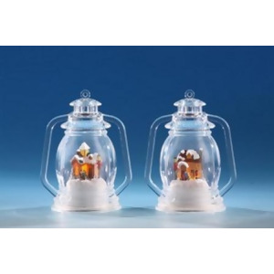 Pack of 8 Icy Crystal Decorative Illuminated Hurricane Lamp Figurines 4.5 - All