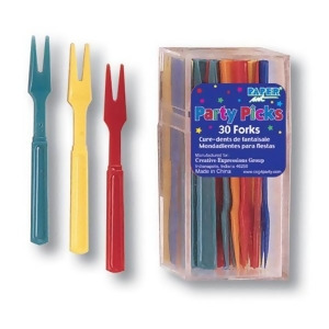 Pack of 360 Festive Multi-Colored Plastic Party Pick Two-Prong Cocktail Forks - All