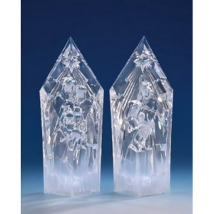 Pack of 2 Icy Crystal Illuminated Religious Nativity Set Figurines 9.5 - All