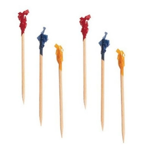 Pack of 1200 Multi-Colored Frilly Wood Party Hors D'oeuvres Food Toothpicks 2.5 - All