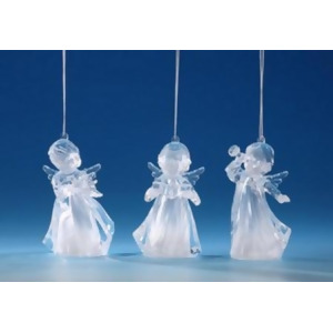 Pack of 6 Icy Crystal Illuminated Decorative Choir Girl Ornaments 4.25 - All