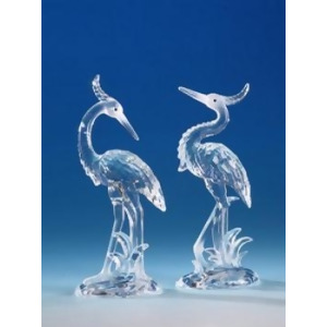 Pack of 8 Icy Crystal Decorative Crested Heron Figurines 7.5 - All