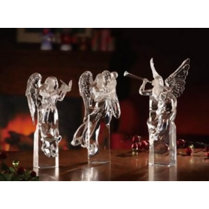 Pack of 3 Icy Crystal Decorative Religious Christmas Angel Figurines 10 - All