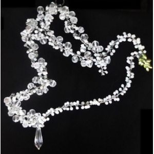 Set of 2 Clear and White Beaded Peace Doves with Hanging Crystal 8 - All