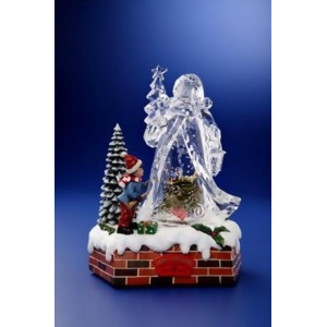 Pack of 2 Icy Crystal Animated Musical Christmas Santa Snow Globe 9.75 - All