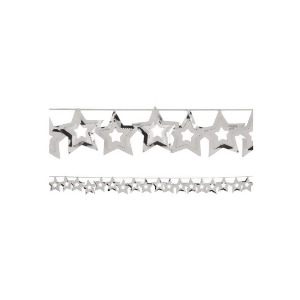 12 Confetti Metallic Silver Cutout Stars Hanging Christmas Party Garlands 108' - All