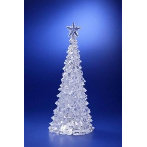 Pack of 2 Icy Crystal Illuminated Christmas Pine Tree with Star Figures 15 - All