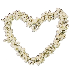 Set of 4 White Pearls and Beads Large Heart Christmas Ornaments 4 - All