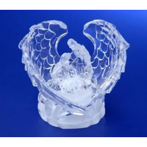 Pack of 6 Icy Crystal Illuminated Religious Holy Family Angel Wings Figurines 3 - All